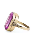 Аметист 14K жълто злато Пръстен Винтидж стил vrc113y